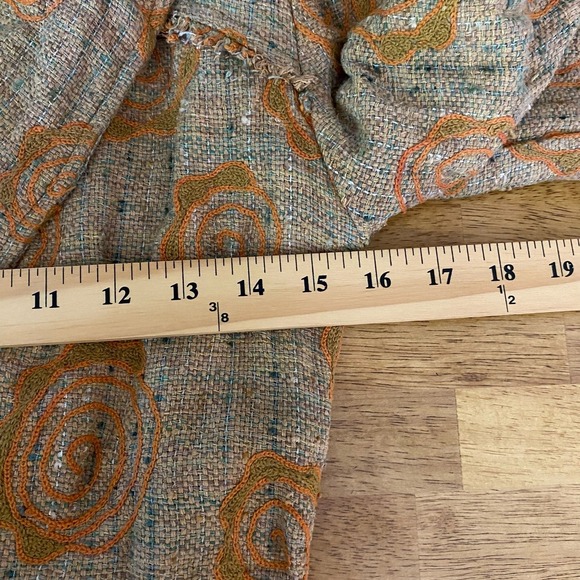 Pamela Brown Women's Textured Floral Jacket Blazer Collared‎ Two Button Preppy - Picture 11 of 15